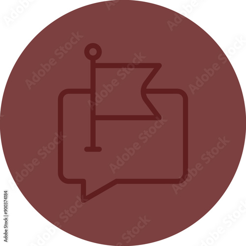 Flagged Vector Line Maroon Circle Maroon