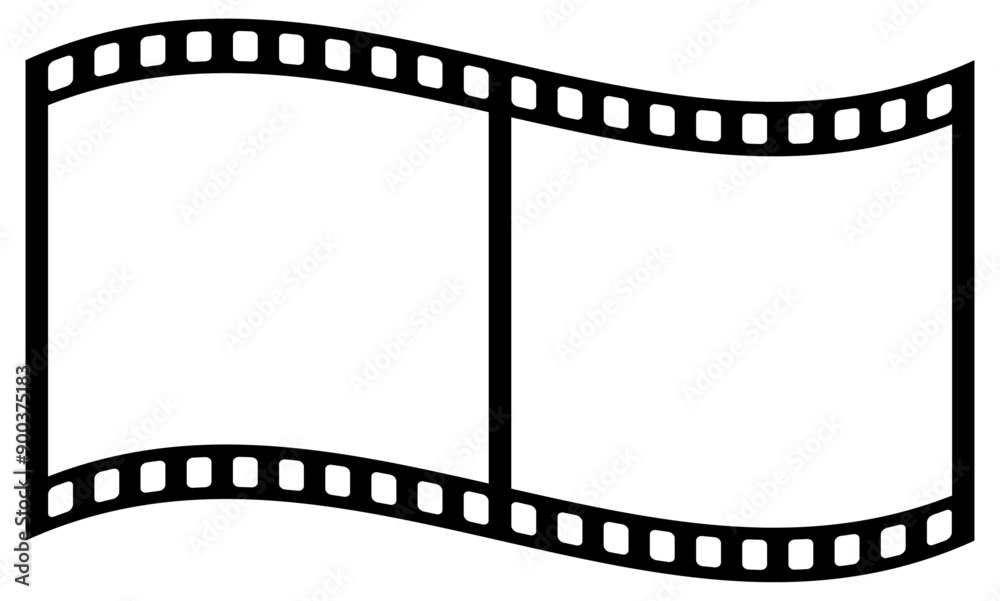 Fototapeta premium Film strip isolated. Video tape photo film strip frame. Blank photo frames. Retro film roll.