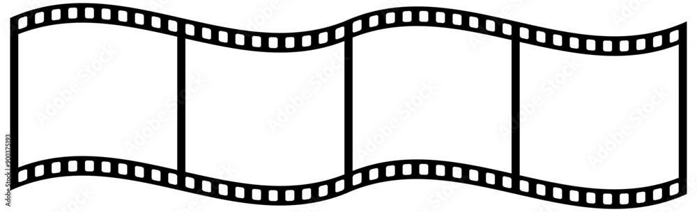 Obraz premium Film strip isolated. Video tape photo film strip frame. Blank photo frames. Retro film roll.