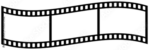 Film strip isolated. Video tape photo film strip frame. Blank photo frames. Retro film roll.