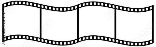 Film strip isolated. Video tape photo film strip frame. Blank photo frames. Retro film roll.