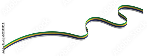 Brazil Flag ribbon vector illustration isolated on white background