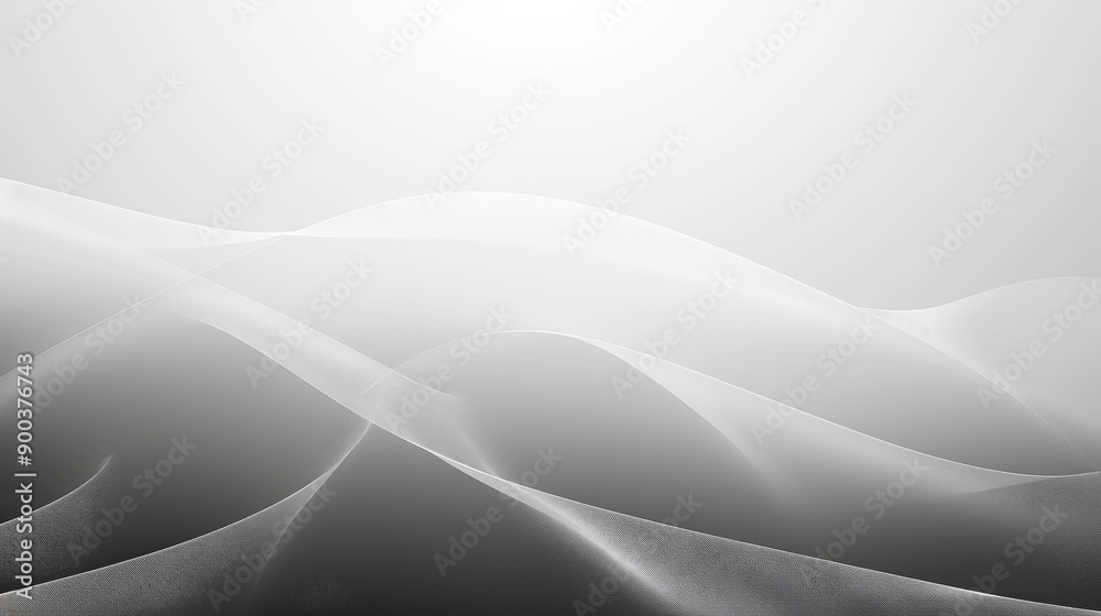 Obraz premium Aesthetic black and white background template for business or diploma presentation. Soft waves. Generative AI