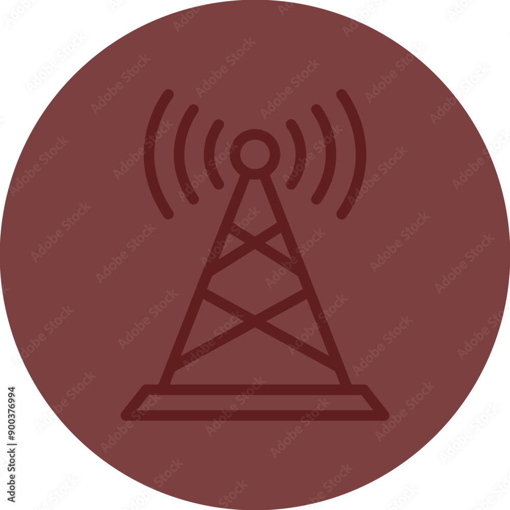 Radio tower Vector Line Maroon Circle Maroon Radio tower Vector Line Maroon Circle Maroon