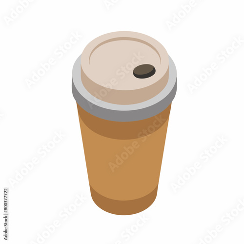Isometric coffee cup on a isolated white background (13)