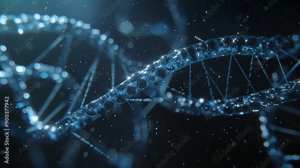 Abstract DNA Strand, Digital Art Abstract DNA Strand, Digital Art