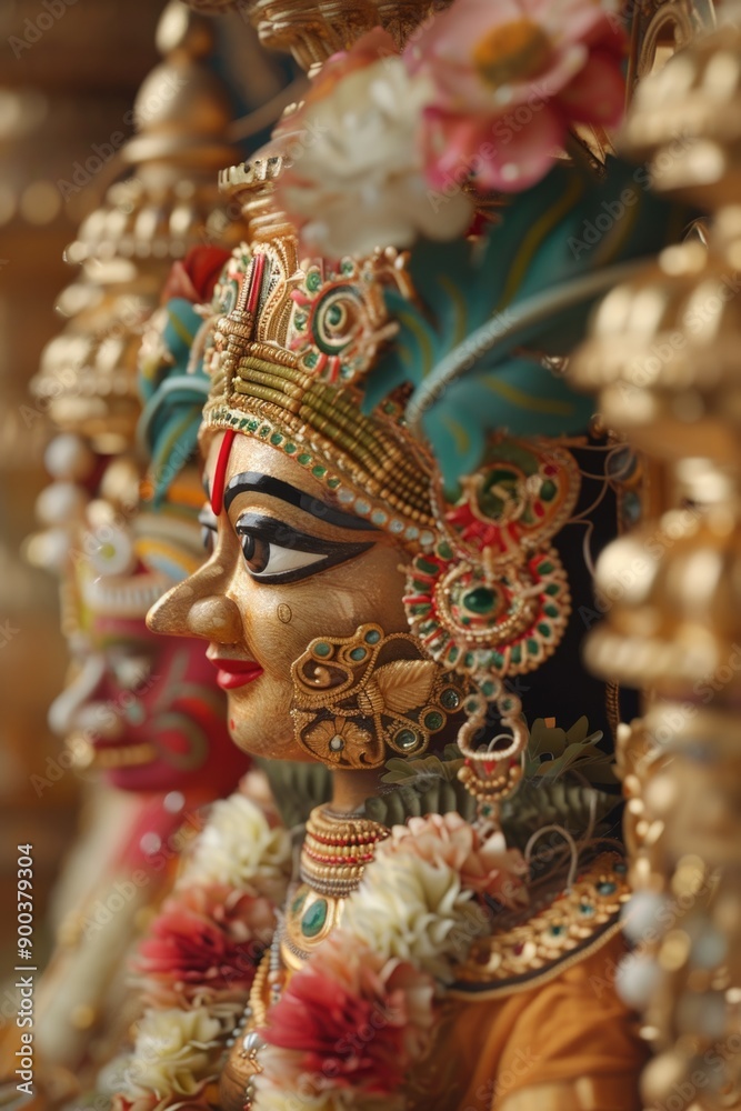 Fototapeta premium A detailed view of a female figure sculpture
