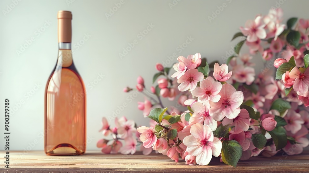 Spring Cherry Blossoms on Rustic Wooden Table Spring Cherry Blossoms on Rustic Wooden Table