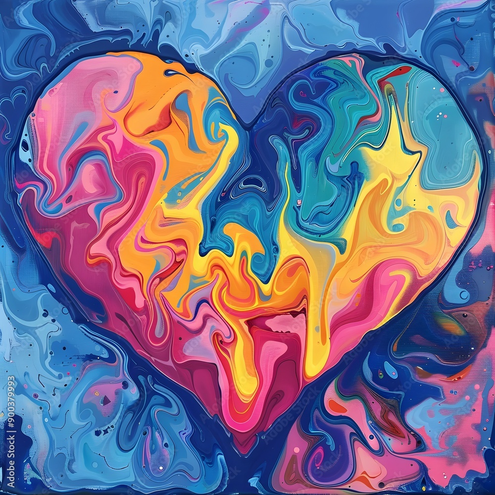 Colorful Psychedelic Heart Colorful Psychedelic Heart