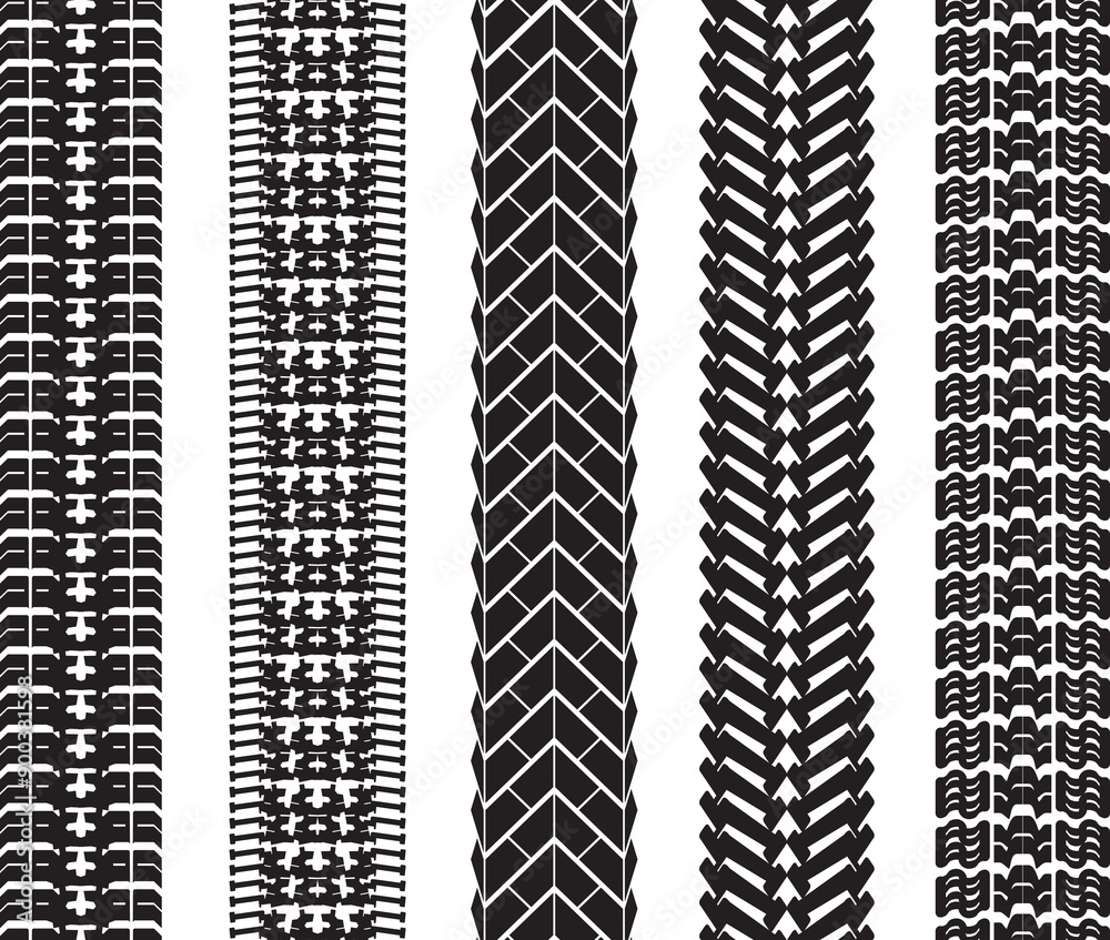 Car wheel prints, seamless  patterns	