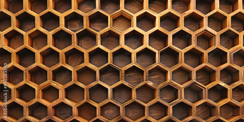 Hexagonal Honeycomb Geometric Background with Abstract Design Hexagonal Honeycomb Geometric Background with Abstract Design