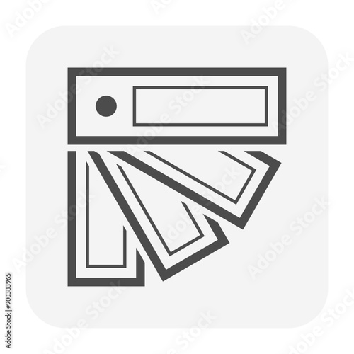 Color chart or palette vector icon. May called sample, swatch or catalogue of material for designer to design, choosing or selection for trend, style, fashion. To paint, spray at interior or skin.