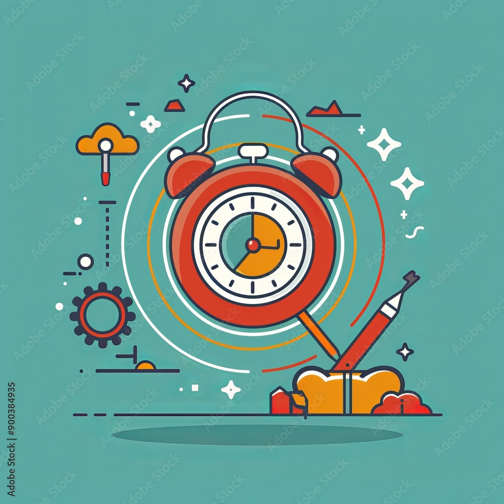 Fototapeta premium Real time management concept.Generative AI