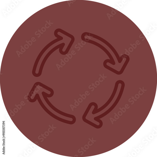 Roundabout Vector Line Maroon Circle Maroon