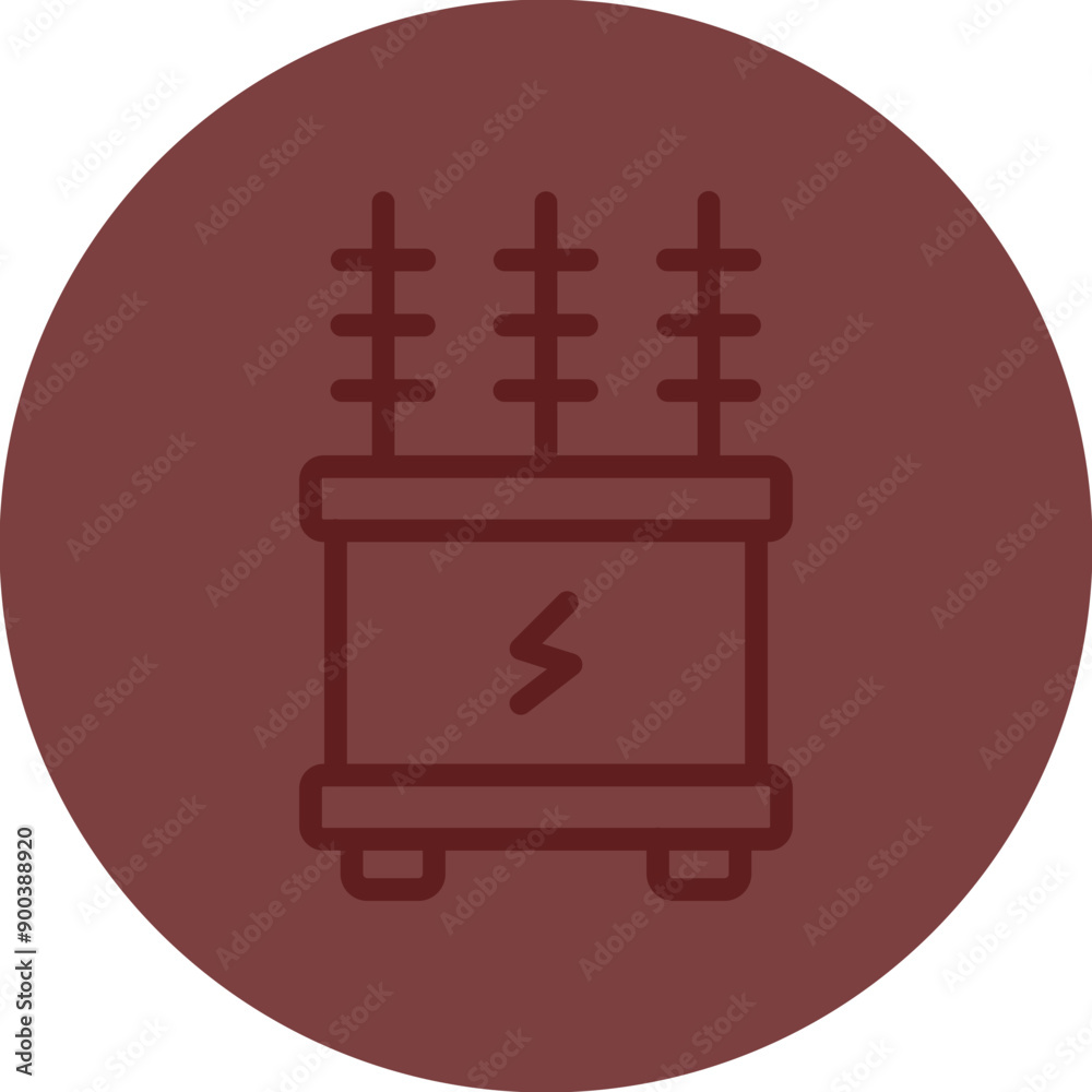 Power Transformer Vector Line Maroon Circle Maroon Power Transformer Vector Line Maroon Circle Maroon