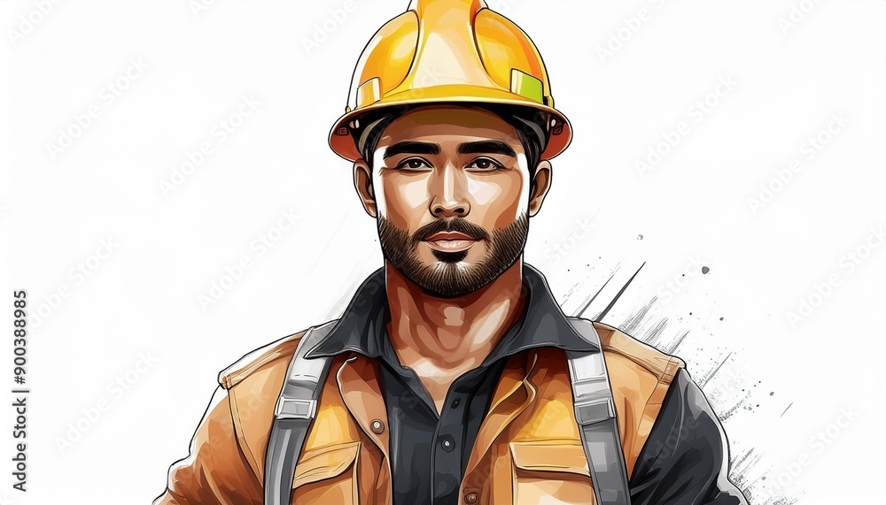 Obraz premium Arbeiter Bau Lastwagen Führer Krahnführer Arbeiterin