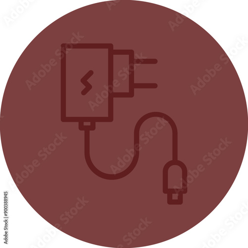Adapter Vector Line Maroon Circle Maroon