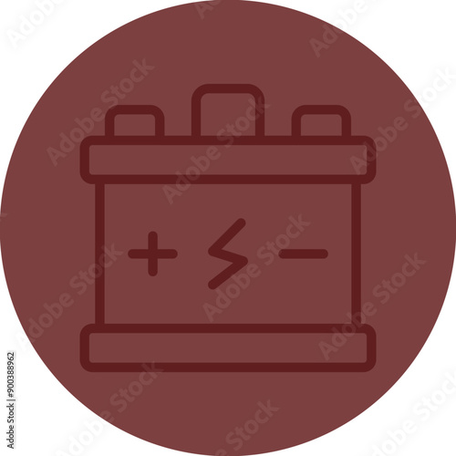 Battery Vector Line Maroon Circle Maroon