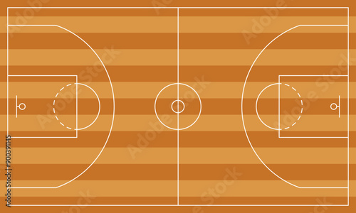 Basketball court line style. Basketball Arena. Basketball Court Flat Icon. Basket ball field playground stadium league scheme, layout. Vector