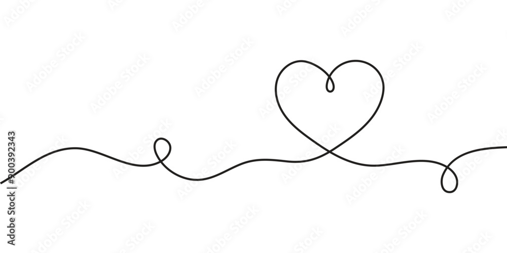 Heart icon hand drawn. Heart continuous line drawing. one line art sketch heart. Symbol love.