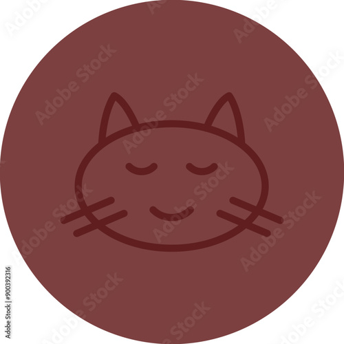 Cozy Vector Line Maroon Circle Maroon