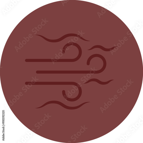 Fresh Air Vector Line Maroon Circle Maroon
