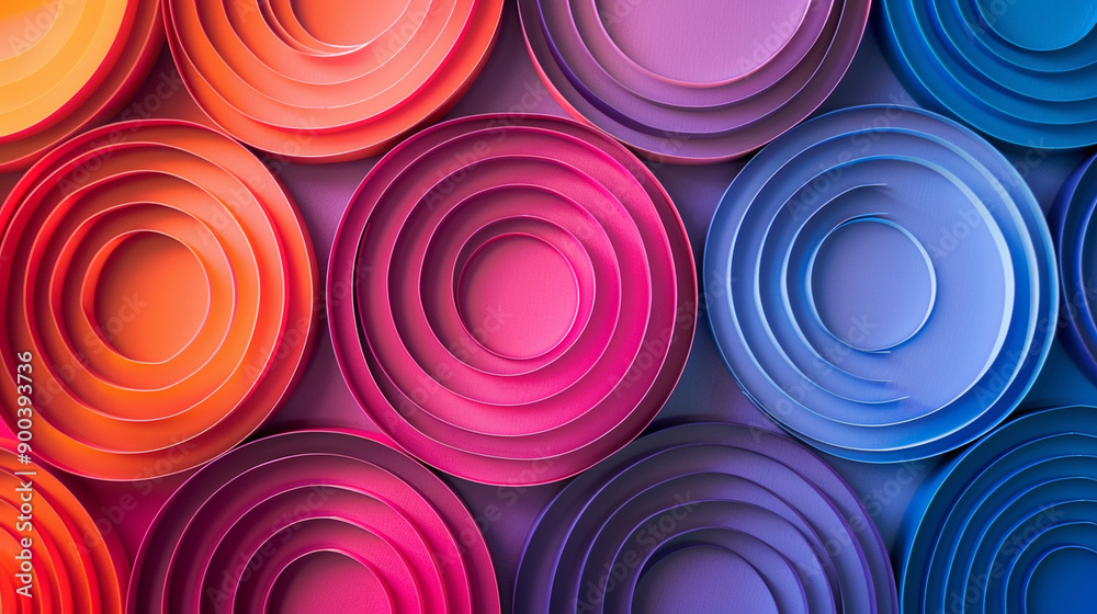 Close-up of a pattern of concentric circles with gradient fills Close-up of a pattern of concentric circles with gradient fills