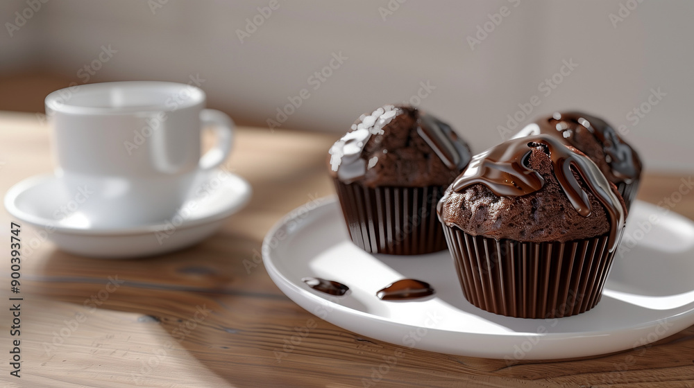 coffee and chocolate muffin