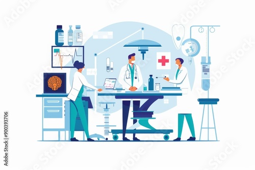 Conceptual medical illustration isolated created with Generative AI