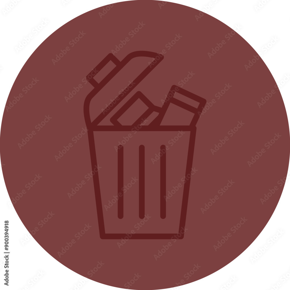 EWaste Recycling Vector Line Maroon Circle Maroon