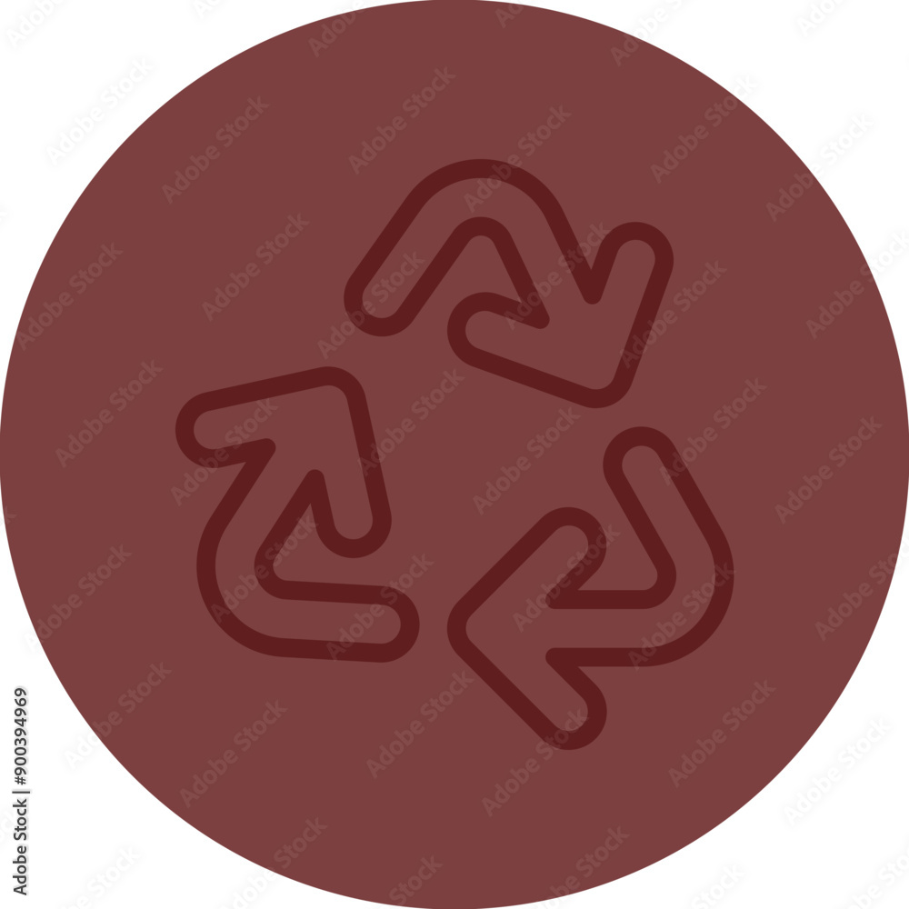 Recycling Symbol Vector Line Maroon Circle Maroon