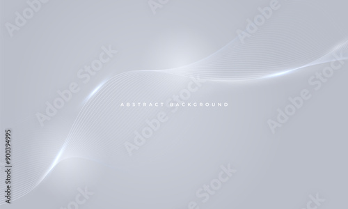 Luxury abstract background with silver flowing wavy lines. Soft grey modern vector illustration with particles wave stripes.