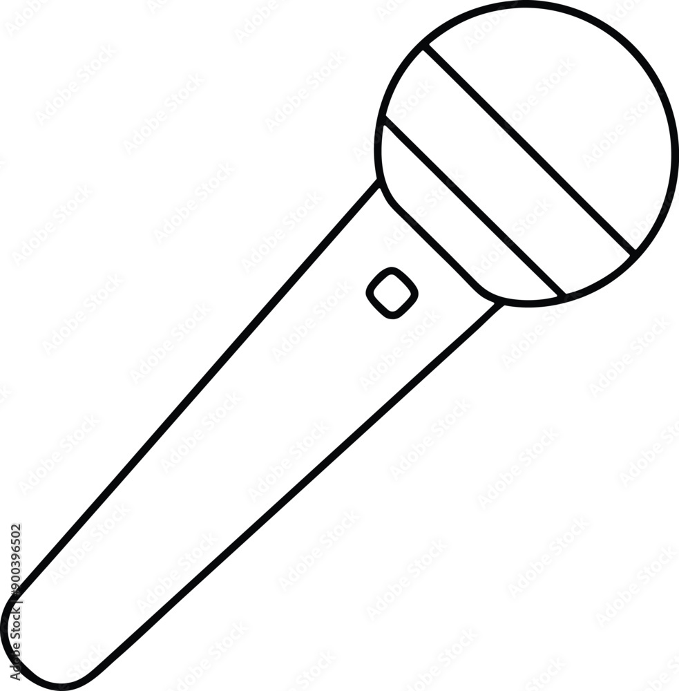 microphone line art vector illustration outline design microphone line art vector illustration outline design