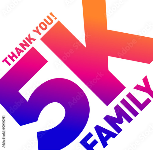 thank you 5k followers vector icon