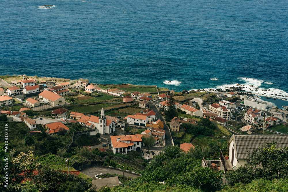 view of Porto Moniz with volcanic lava swimming pools,Madeira view of Porto Moniz with volcanic lava swimming pools,Madeira