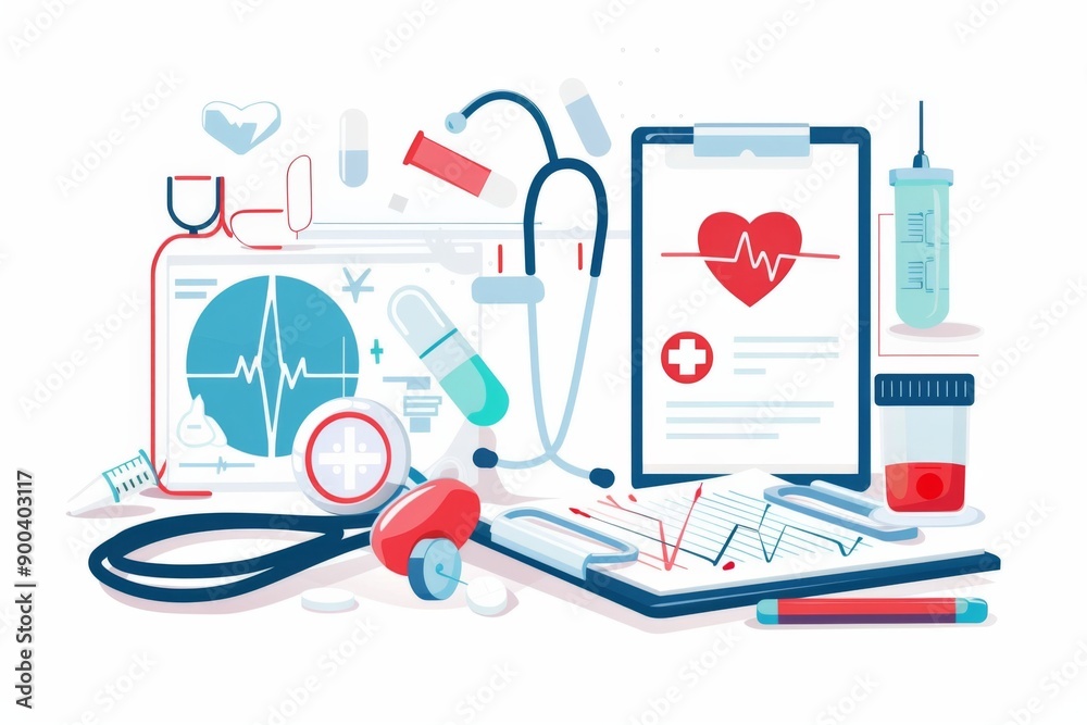 Conceptual medical illustration isolated created with Generative AI Conceptual medical illustration isolated created with Generative AI