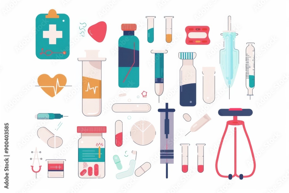 Conceptual medical illustration isolated created with Generative AI Conceptual medical illustration isolated created with Generative AI