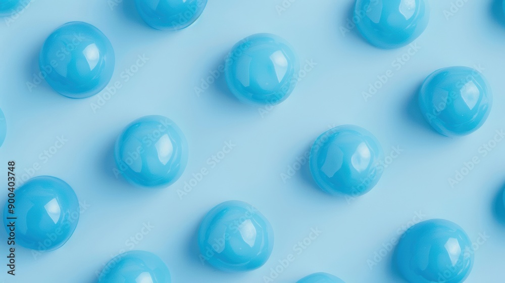 3D illustration of blue spheres on a light blue background, showcasing modern and abstract decoration 3D illustration of blue spheres on a light blue background, showcasing modern and abstract decoration
