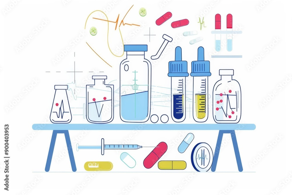 Conceptual medical illustration isolated created with Generative AI