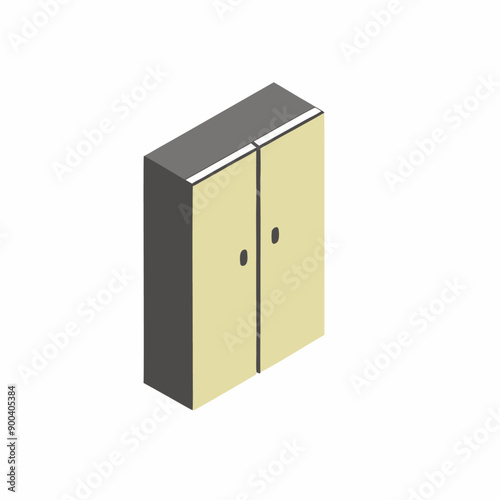 Isometric wardrobe on a isolated white background (35)