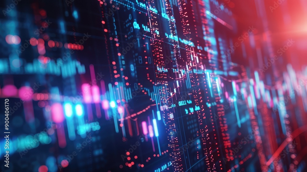 Futuristic 3D financial background with holographic elements, symbolizing digital finance. Futuristic 3D financial background with holographic elements, symbolizing digital finance.