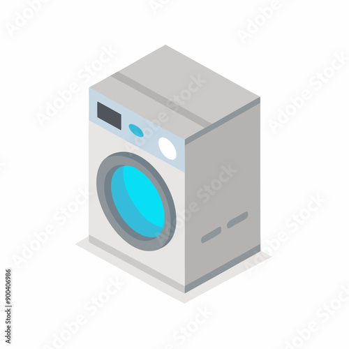 Isometric washing machine on a isolated white background (15)