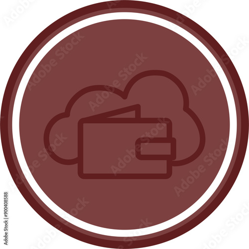 Ewallet Vector Line Double Circle Maroon