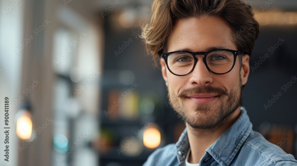 Portrait of a Handsome Young Man Wearing Glasses Portrait of a Handsome Young Man Wearing Glasses