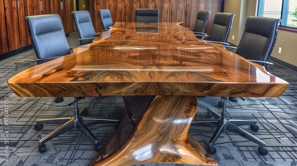 Describe a conference table in a corporate boardroom. What decisions are made at this table, and how does it shape the company's future Describe a conference table in a corporate boardroom. What decisions are made at this table, and how does it shape the company's future
