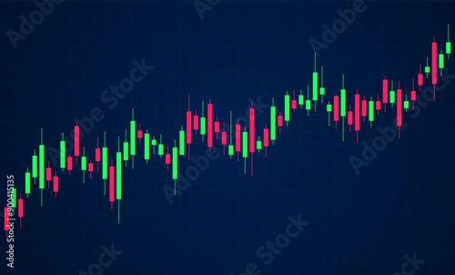 Stock market increasing background. Financial stock market graph