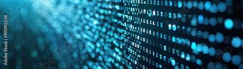 Wallpaper Mural Abstract digital background with glowing blue particles creating a mesmerizing visual effect, perfect for technology themes. Torontodigital.ca