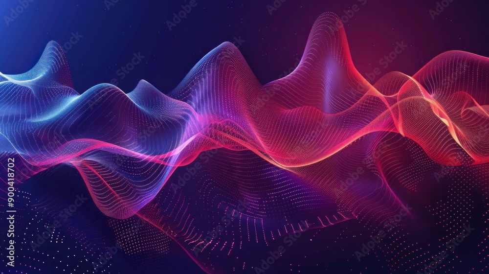 Colorful light waves on blue background Colorful light waves on blue background