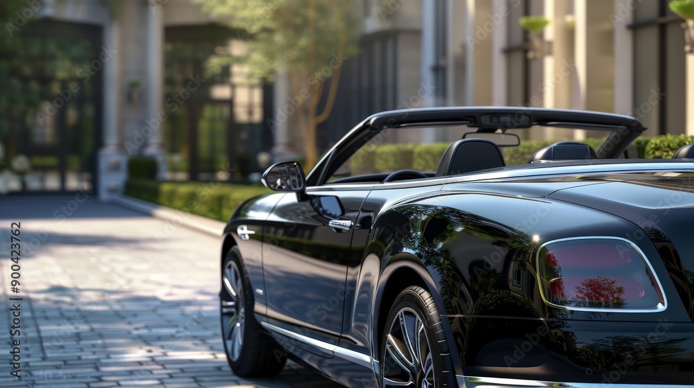 Create a 3D rendering of a luxury convertible. Focus on the elegant design, premium materials, and the seamless integration of the retractable roof. Create a 3D rendering of a luxury convertible. Focus on the elegant design, premium materials, and the seamless integration of the retractable roof.