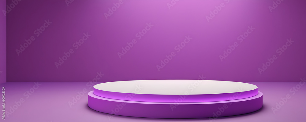 A sleek white circular podium on a purple background. Perfect for showcasing products, highlighting awards, or creating eye-catching social media visuals. A sleek white circular podium on a purple background. Perfect for showcasing products, highlighting awards, or creating eye-catching social media visuals.